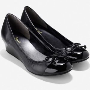 Brand New with Box Cole Hana Air Talia Wedge Black/Black Patent